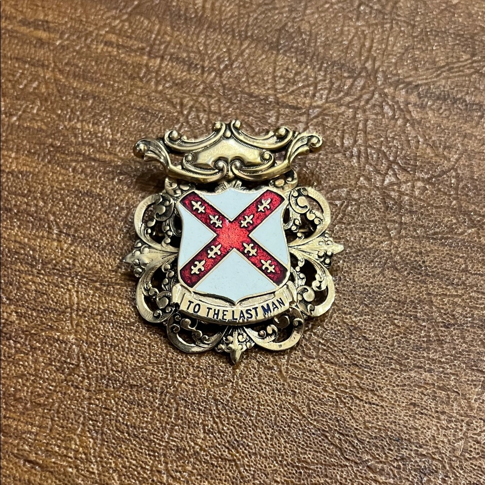Gold and Red Crest Brooch